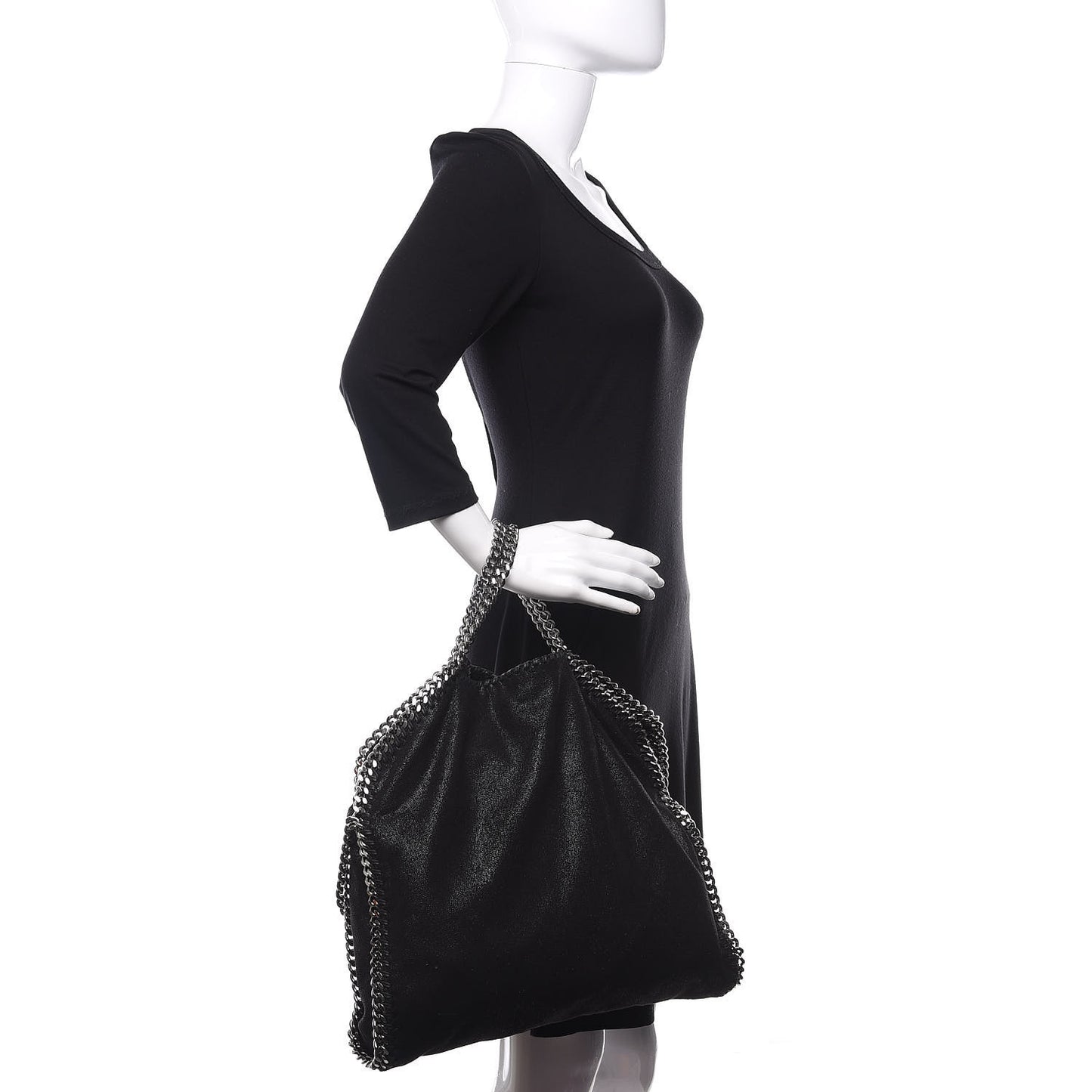 Shaggy Deer Falabella Fold Over Tote Black