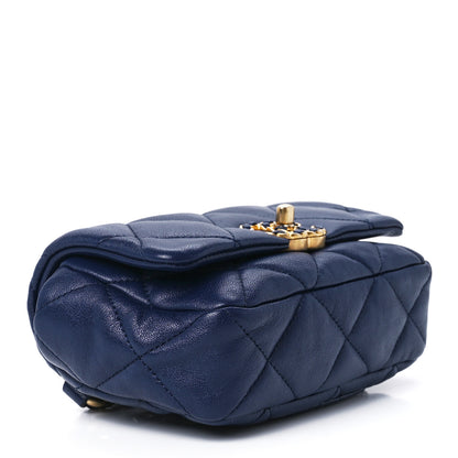 Chanel Goatskin Quilted Chanel 19 Waist Bag Dark Blue 4 of 11
