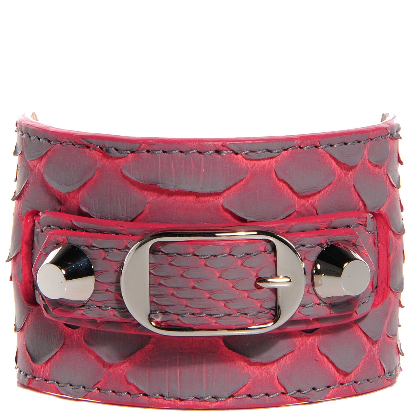 Python Ligne Classic Hardware Bracelet M Gris Perle Orange Pink