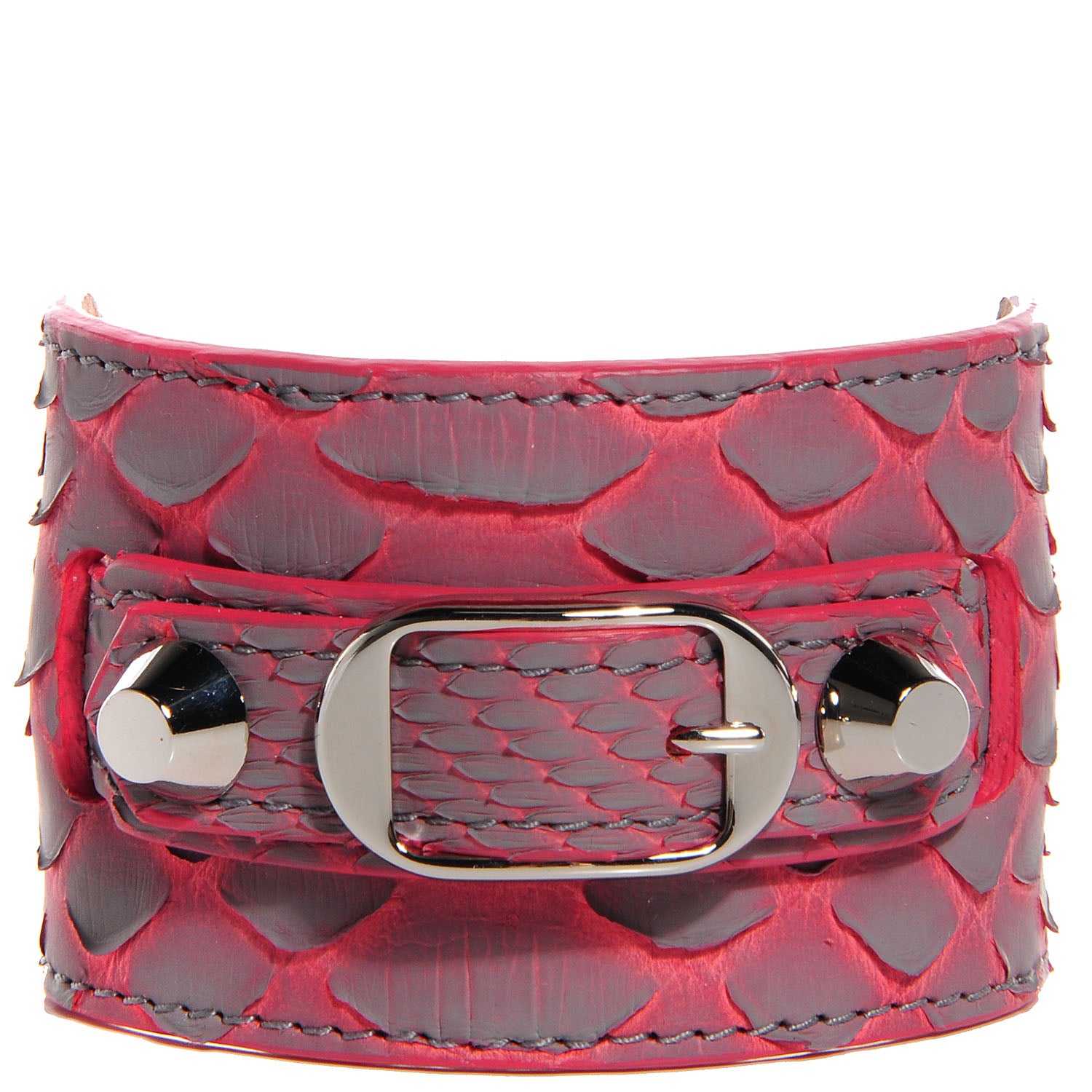 Balenciaga Python Ligne Classic Hardware Bracelet M Gris Perle Orange Pink 1 of 6