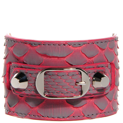 Balenciaga Python Ligne Classic Hardware Bracelet M Gris Perle Orange Pink 1 of 6