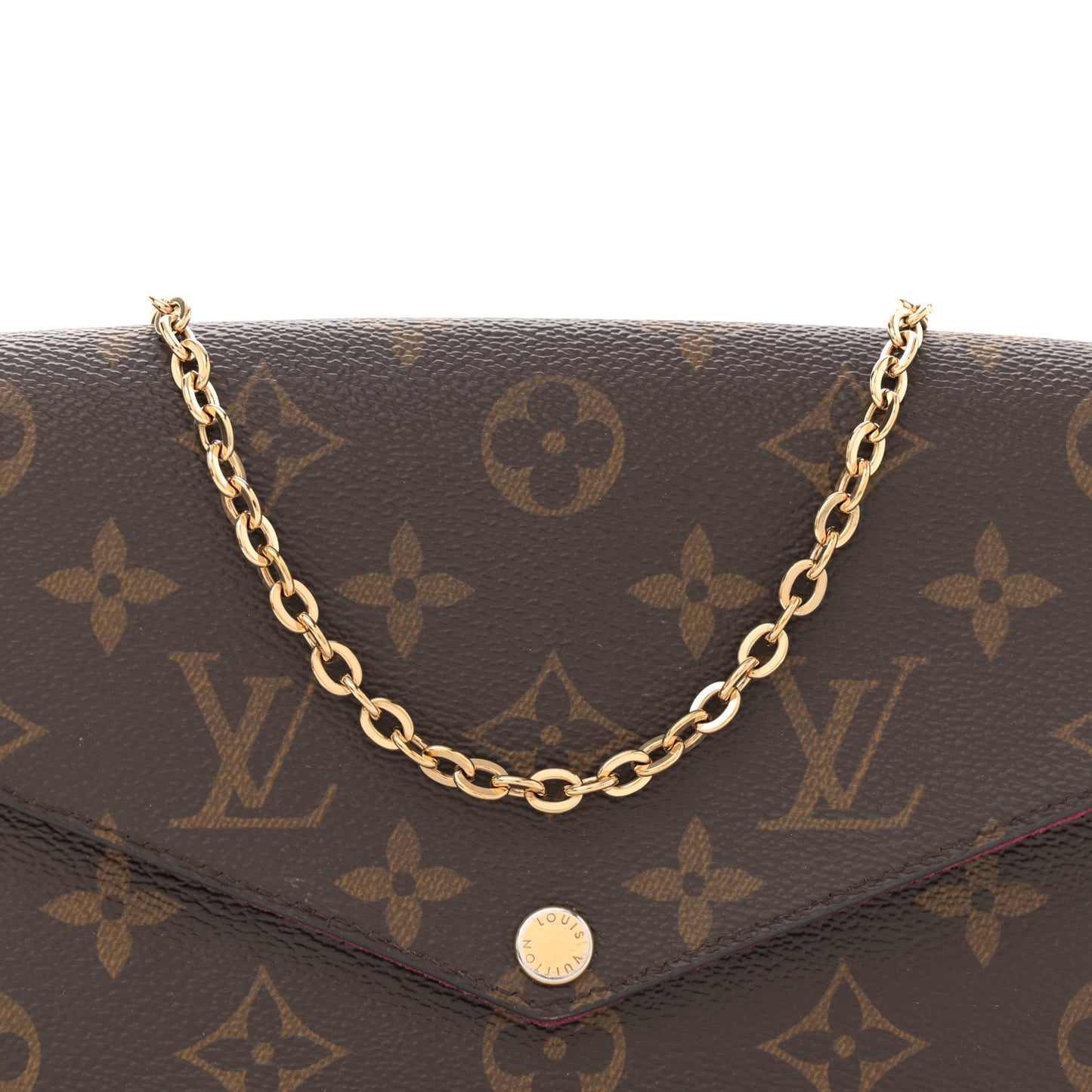 Monogram Pochette Felicie Chain Wallet Fuchsia