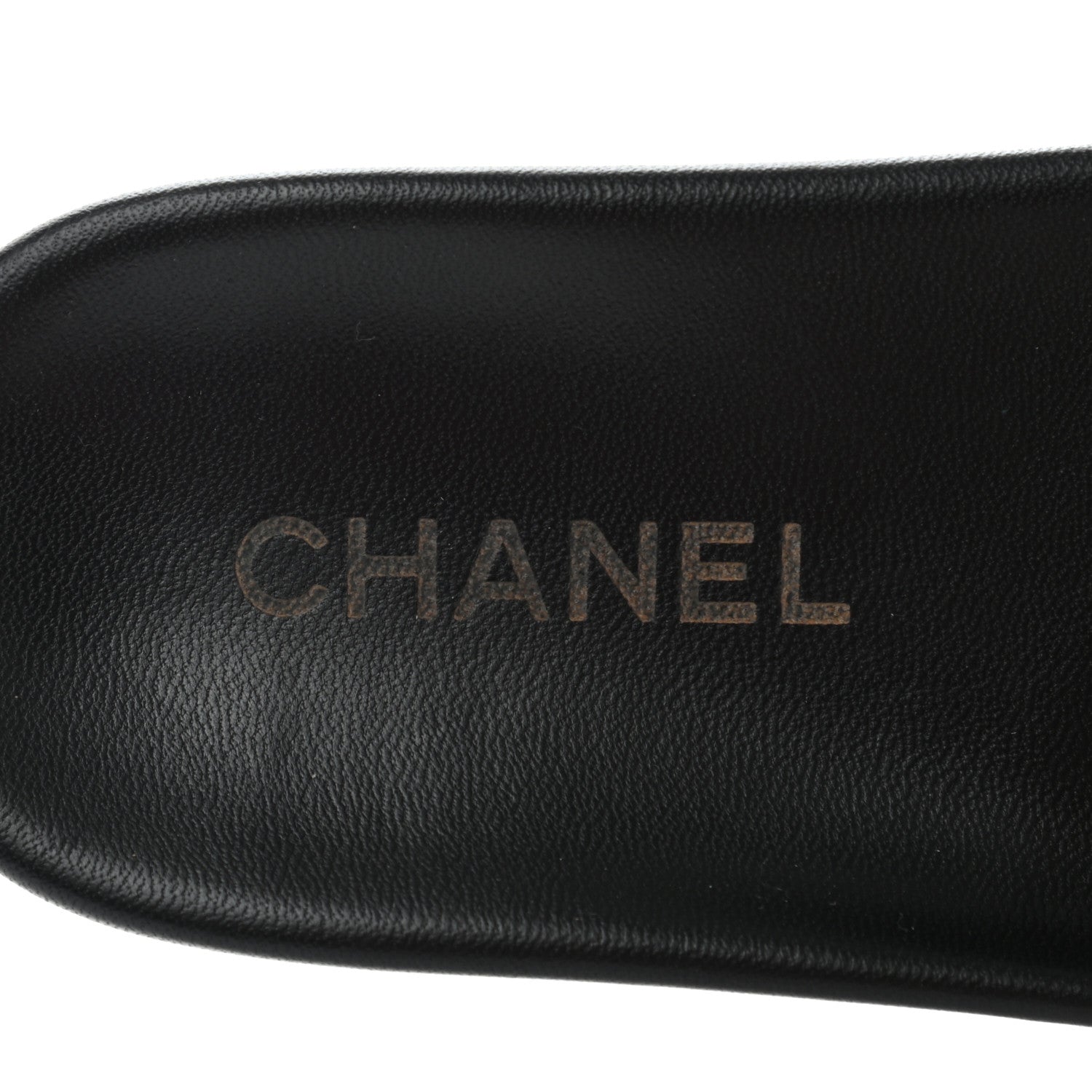 Chanel Calfskin Chain Camellia Flat Sandals 36 Black 6 of 9