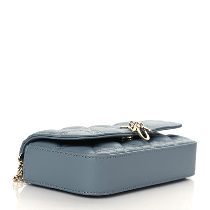 Christian Dior Lambskin Cannage Dior Talk Phone Pouch Cloud Blue 4 of 10