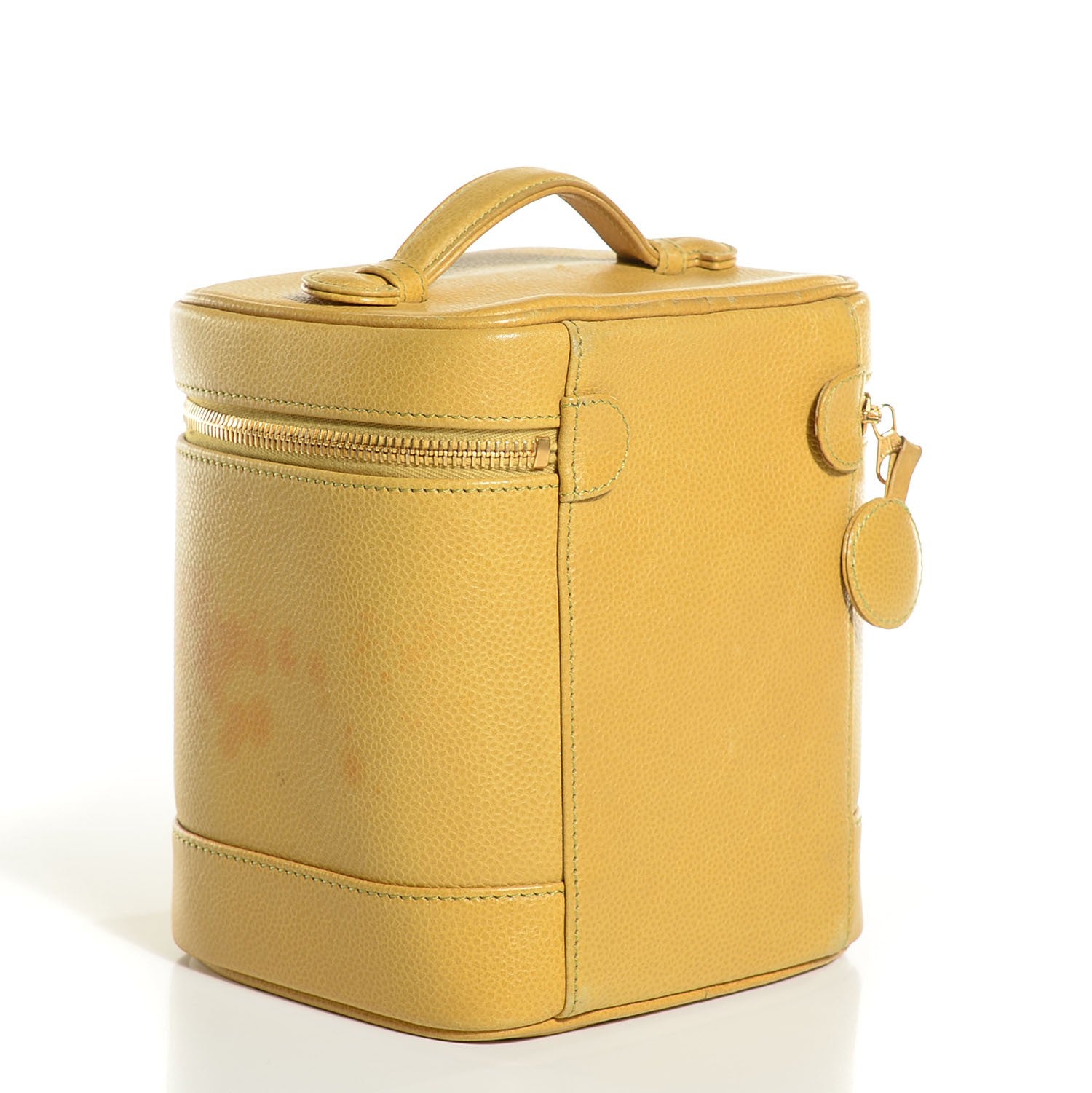 Chanel Caviar Vanity Cosmetic Case Yellow 3 of 9