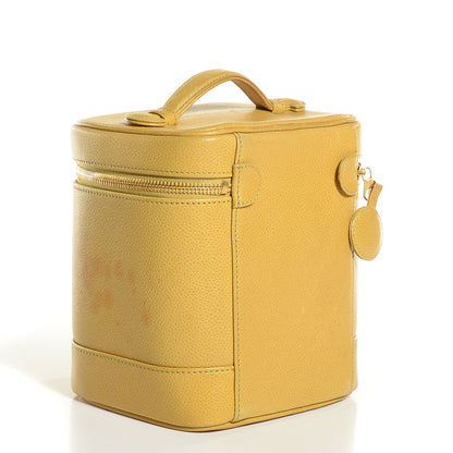 Chanel Caviar Vanity Cosmetic Case Yellow 3 of 9