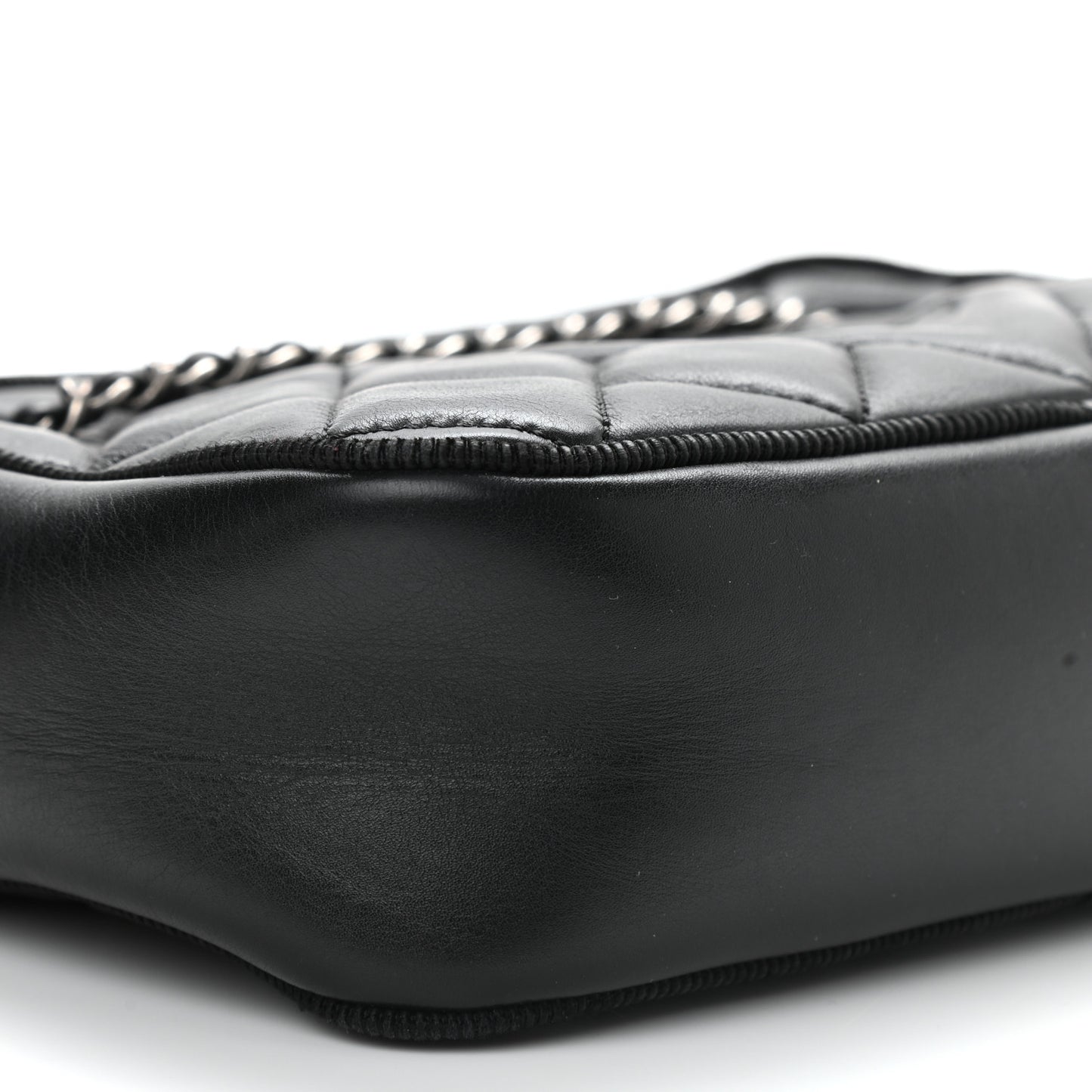 Calfskin Quilted Small Ballerine Camera Case Black