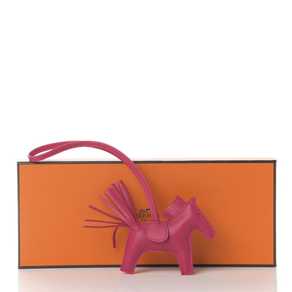 Hermes Milo Lambskin Grigri Rodeo Horse Bag Charm PM Rose Mexico 4 of 4