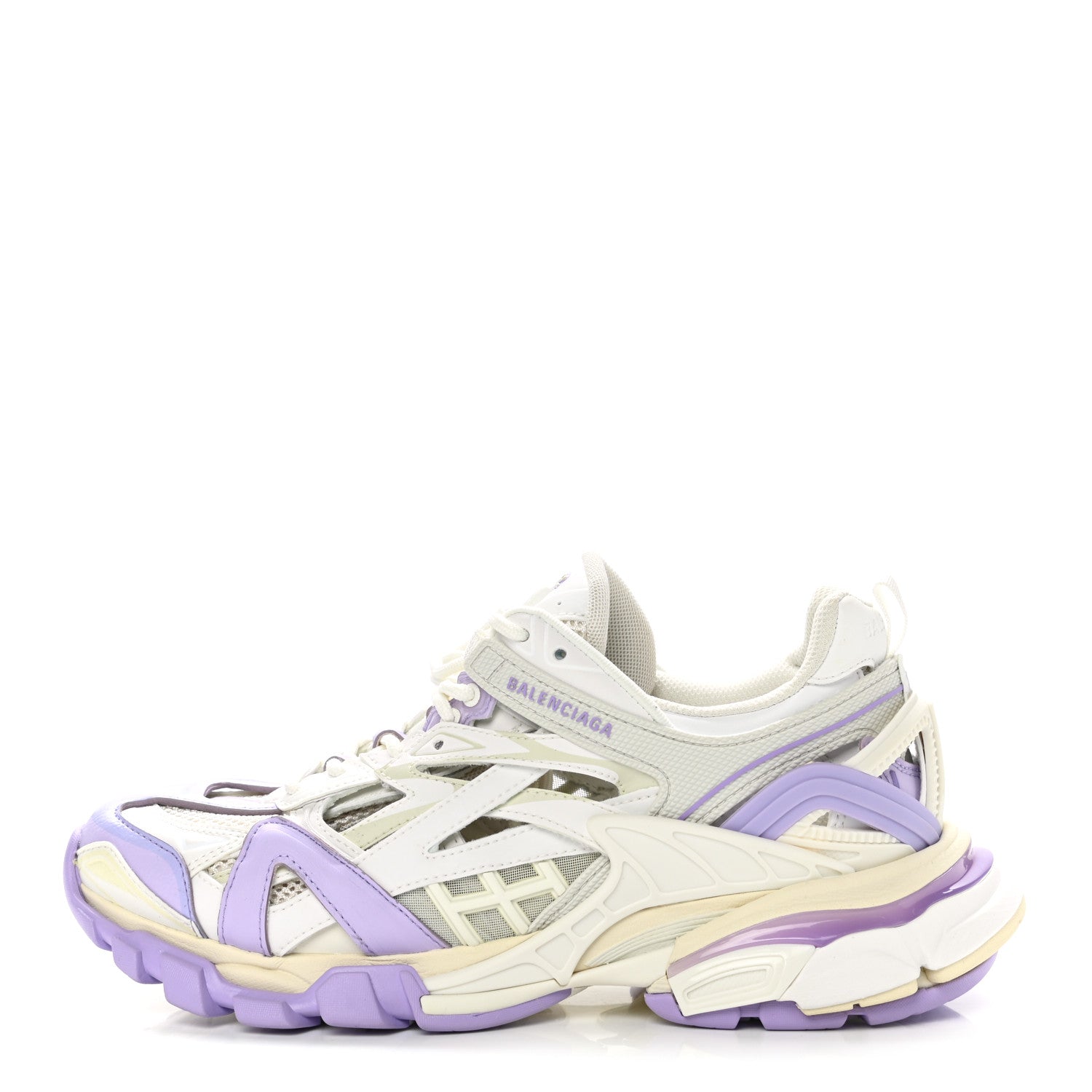 Balenciaga Rubber Mesh Tri-Color Womens Track.2 Open Sneakers 36 Lilac Beige Light Grey 1 of 9