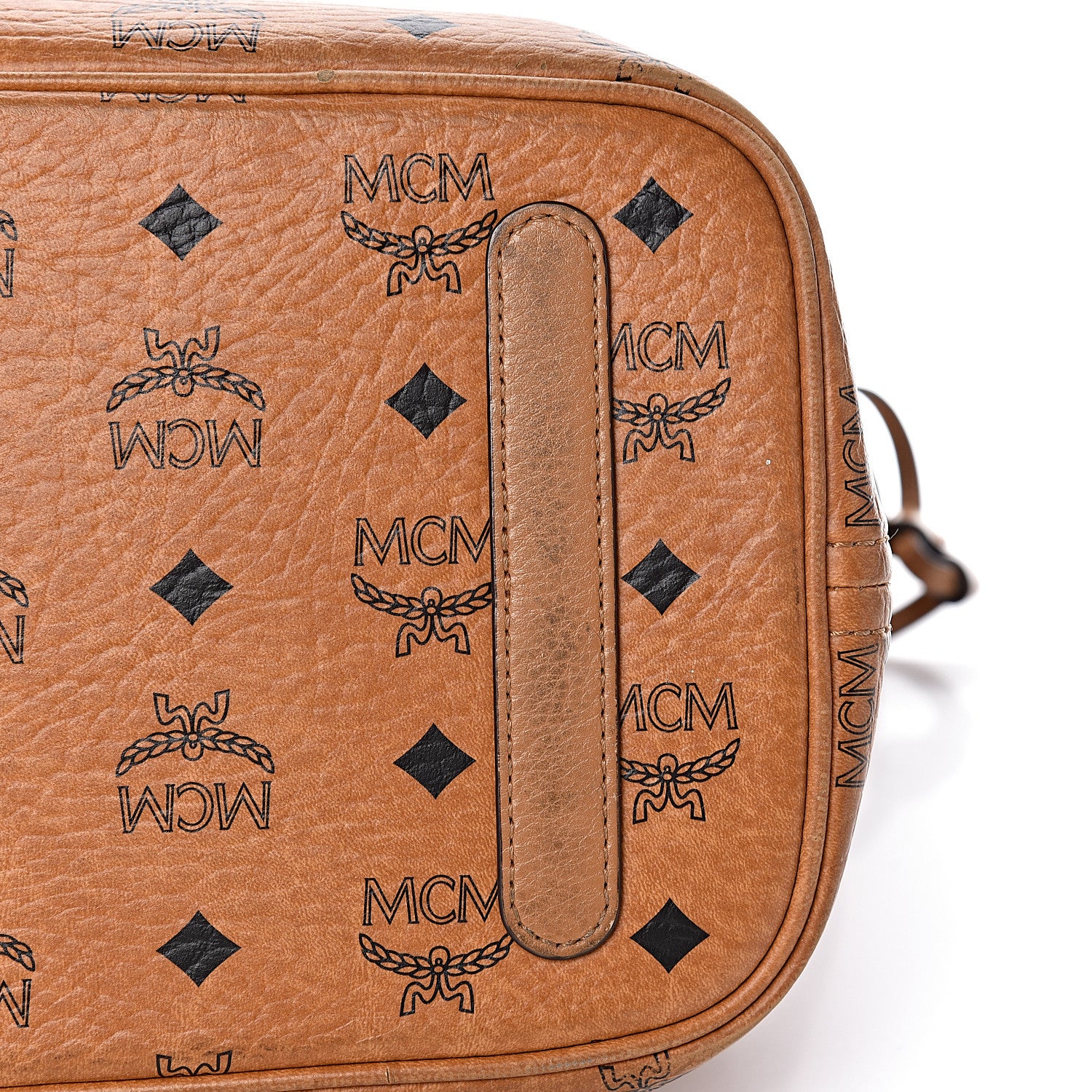 MCM Visetos Medium Liz Reversible Shopper Tote Cognac 24 of 31