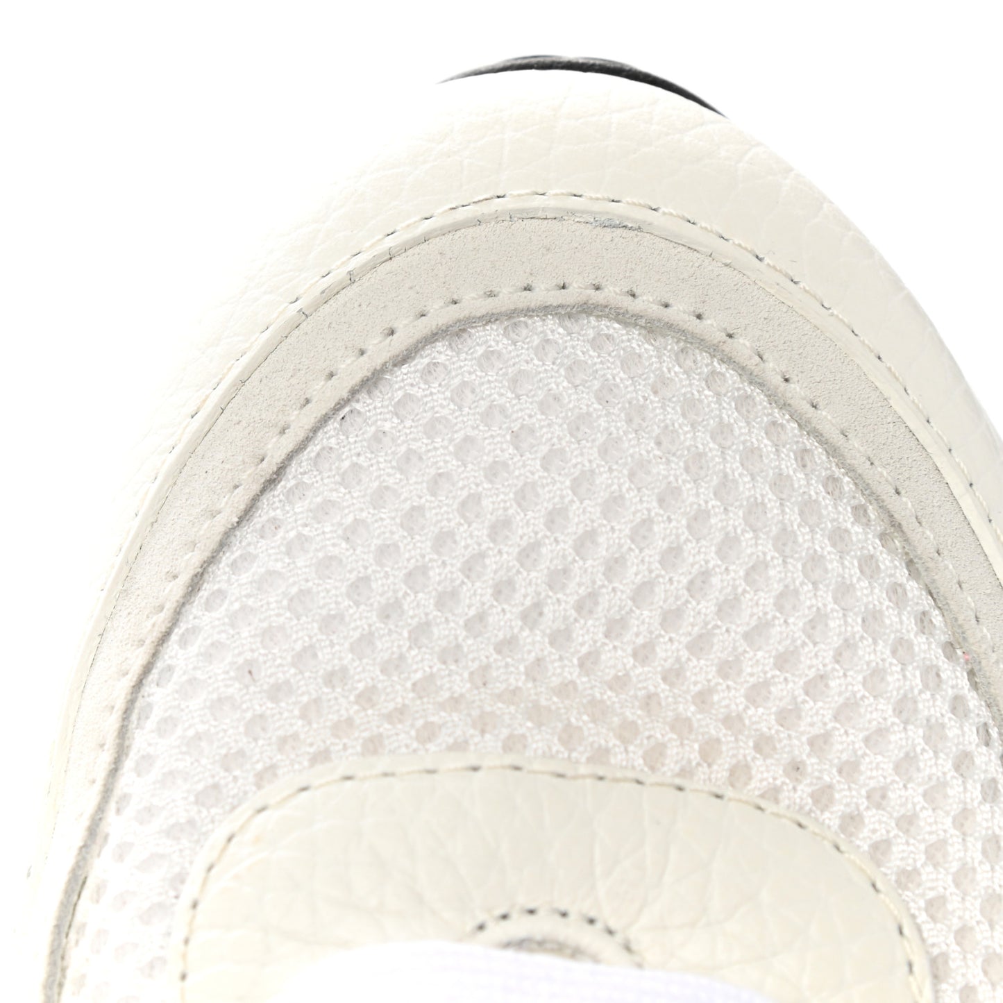 Calfskin Mesh Lycra Suede Womens Logo Sneakers 40 White
