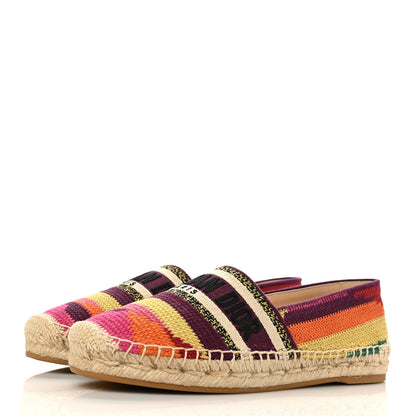 Christian Dior Cotton Embroidered Patchwork Granville Espadrille 36.5 Multicolor 3 of 9