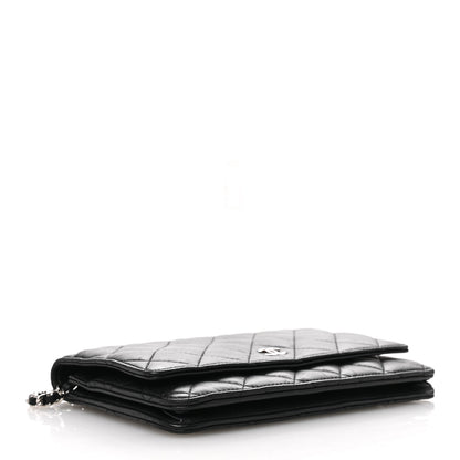 Chanel Lambskin Quilted Wallet On Chain WOC Black 4 of 11