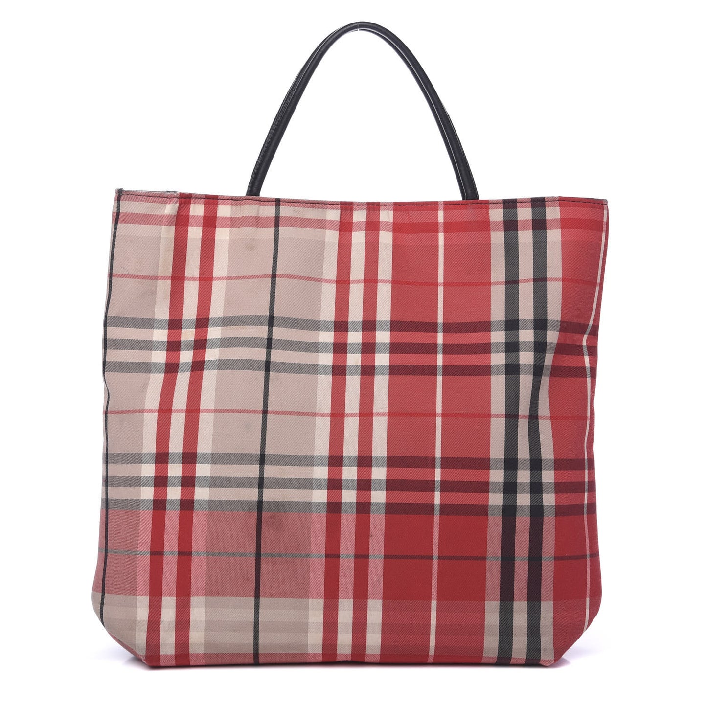 Canvas Check Tote Red