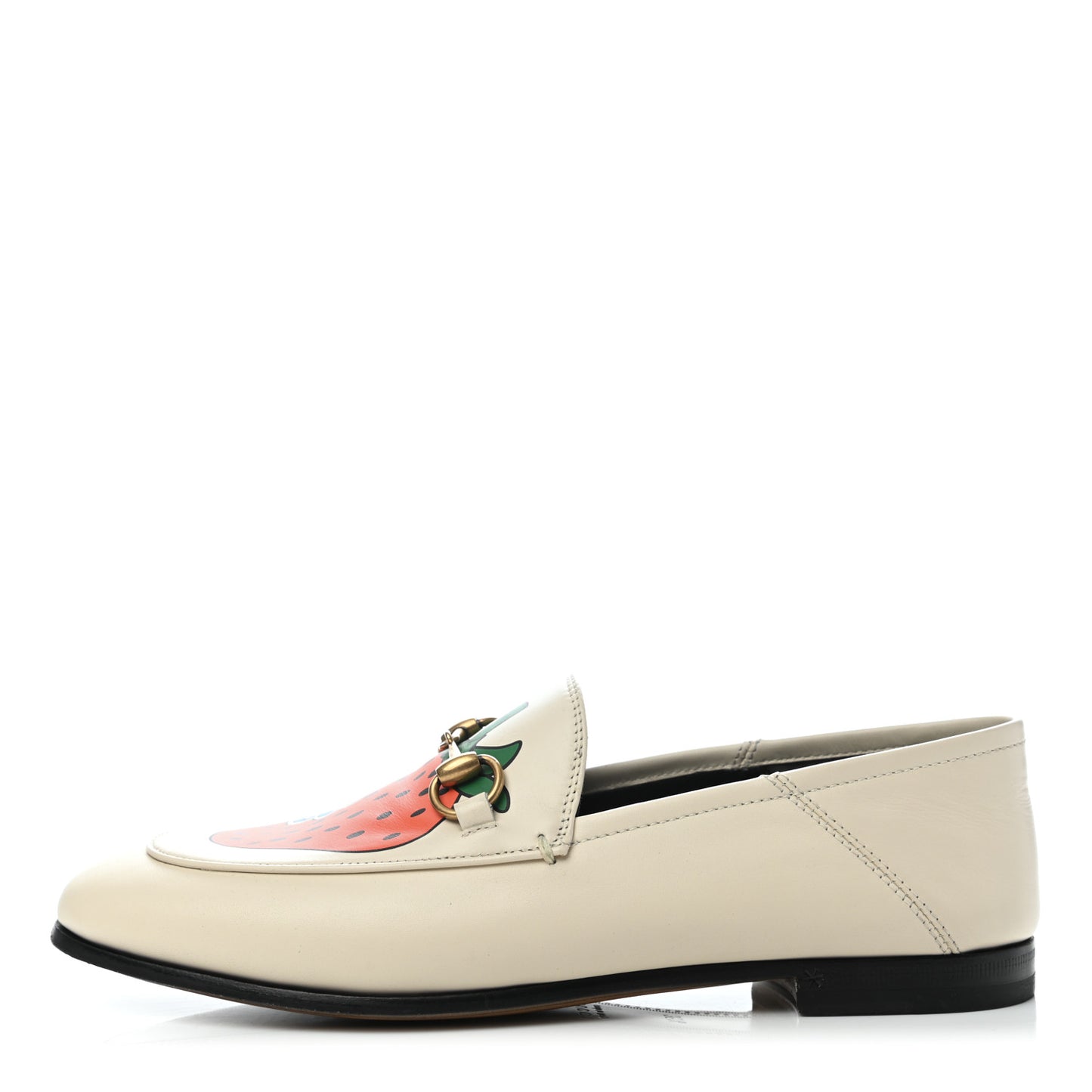 Calfskin Taste Strawberry Womens Brixton Horsebit Loafers 35.5 Ivory Red