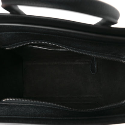 Celine Drummed Calfskin Micro Luggage Black 5 of 10