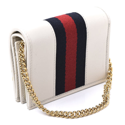 Gucci Calfskin Web Rajah Chain Card Case Wallet White 2 of 9