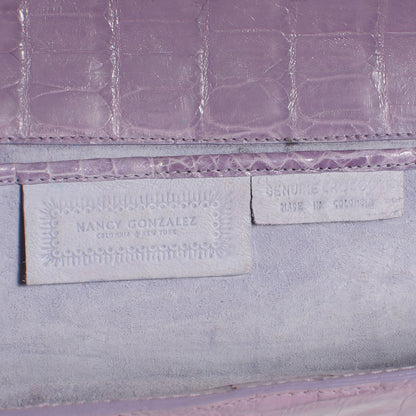 Nancy Gonzalez Crocodile Envelope Clutch Lilac 7 of 8