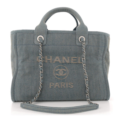 Chanel Denim Small Deauville Tote Light Blue 1 of 11