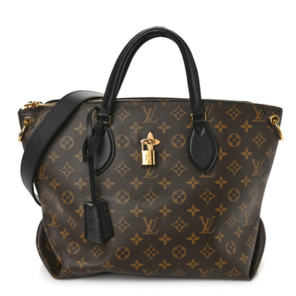 Louis Vuitton Monogram Flower Zipped Tote MM Black 1 of 8