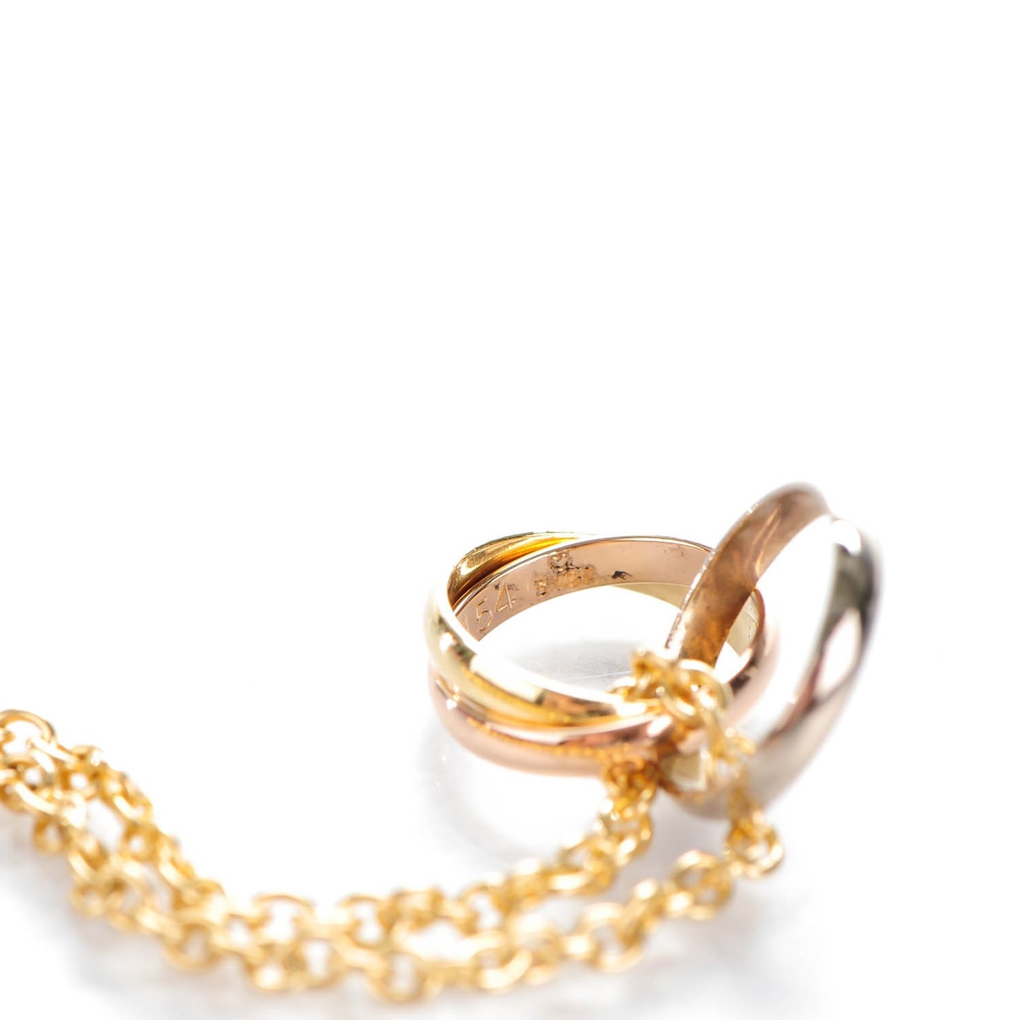 18K Pink Yellow White Gold Trinity Pendant Necklace