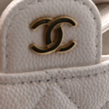 Chanel Caviar Quilted Flap Card Holder Wallet White 8 of 11