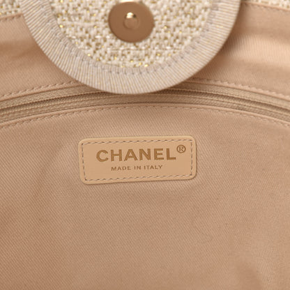 Chanel Lurex Boucle Large Deauville Tote Ivory 6 of 10