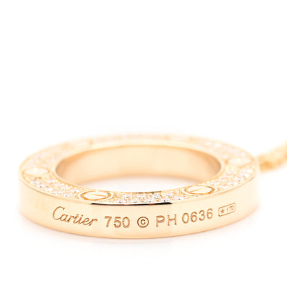 Cartier 18K Yellow Gold Diamond LOVE Paved Necklace 5 of 6