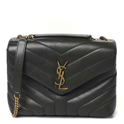 Saint Laurent Calfskin Y Quilted Monogram Small Loulou Chain Satchel Pebble 1 of 10