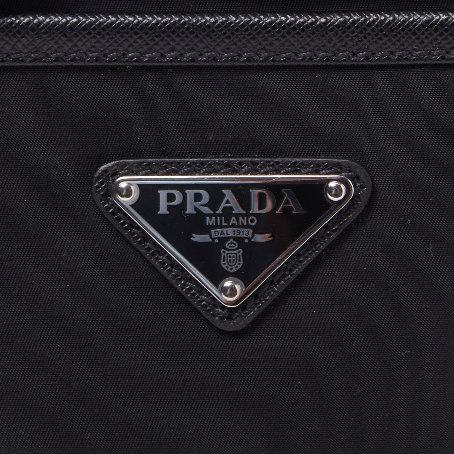 Prada Tessuto Nylon Saffiano Shoulder Bag Black 7 of 8