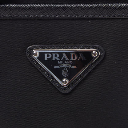 Prada Tessuto Nylon Saffiano Shoulder Bag Black 7 of 8