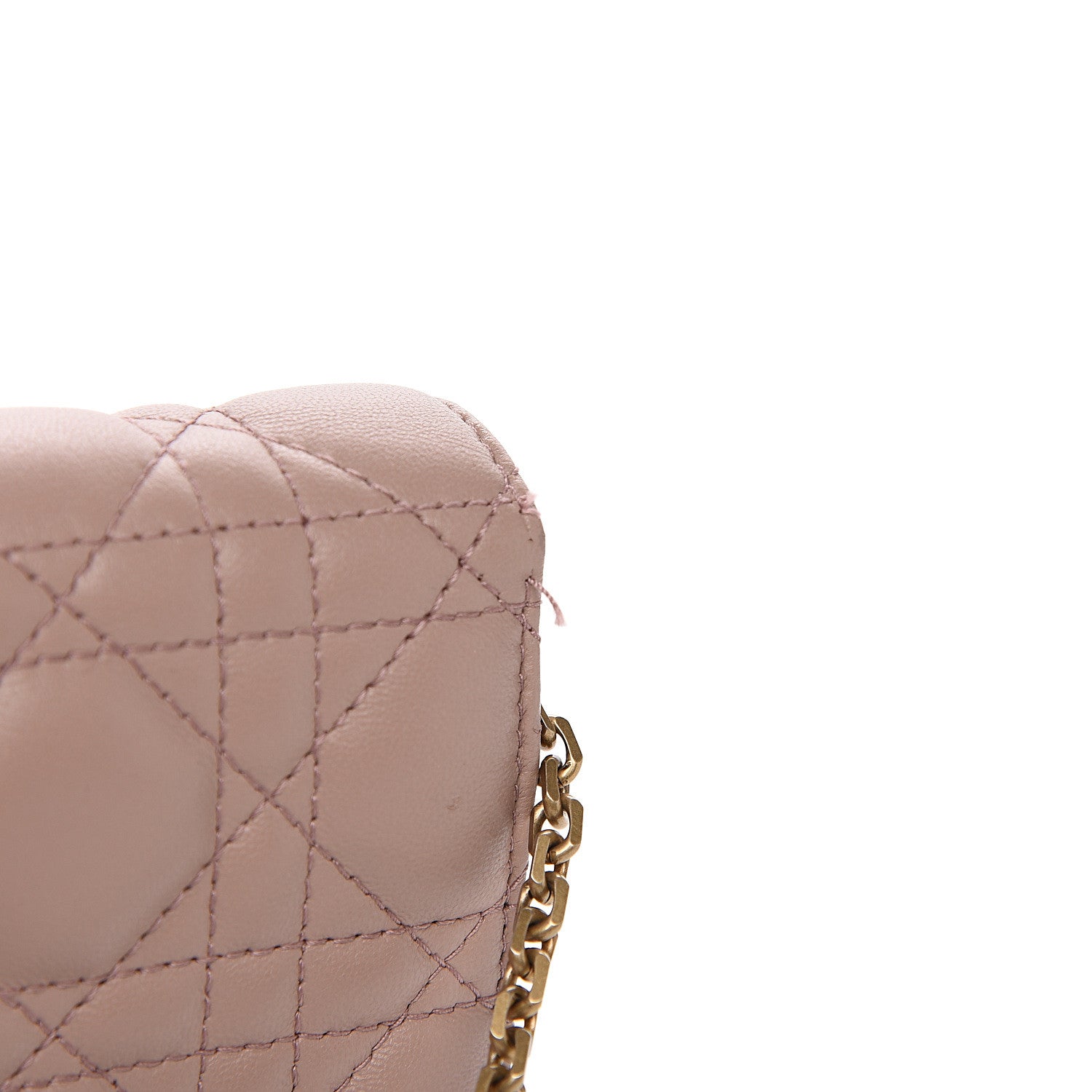 Christian Dior Lambskin Cannage Dioraddict Wallet On Chain Clutch Nude 8 of 9