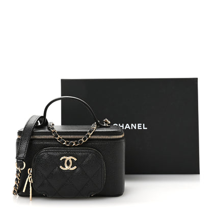 Chanel Caviar Quilted Top Handle Pocket Vanity Case Black 12 of 12