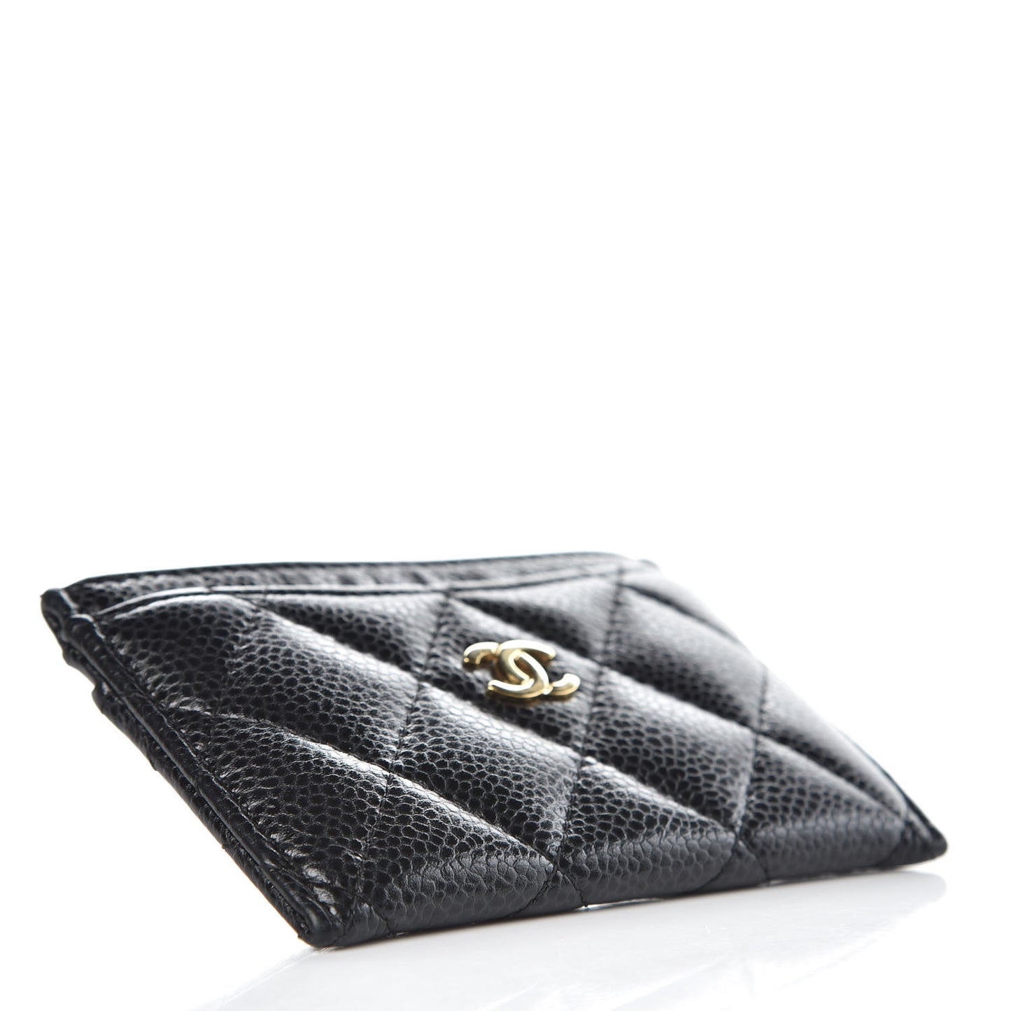 Caviar Quilted Card Holder Black