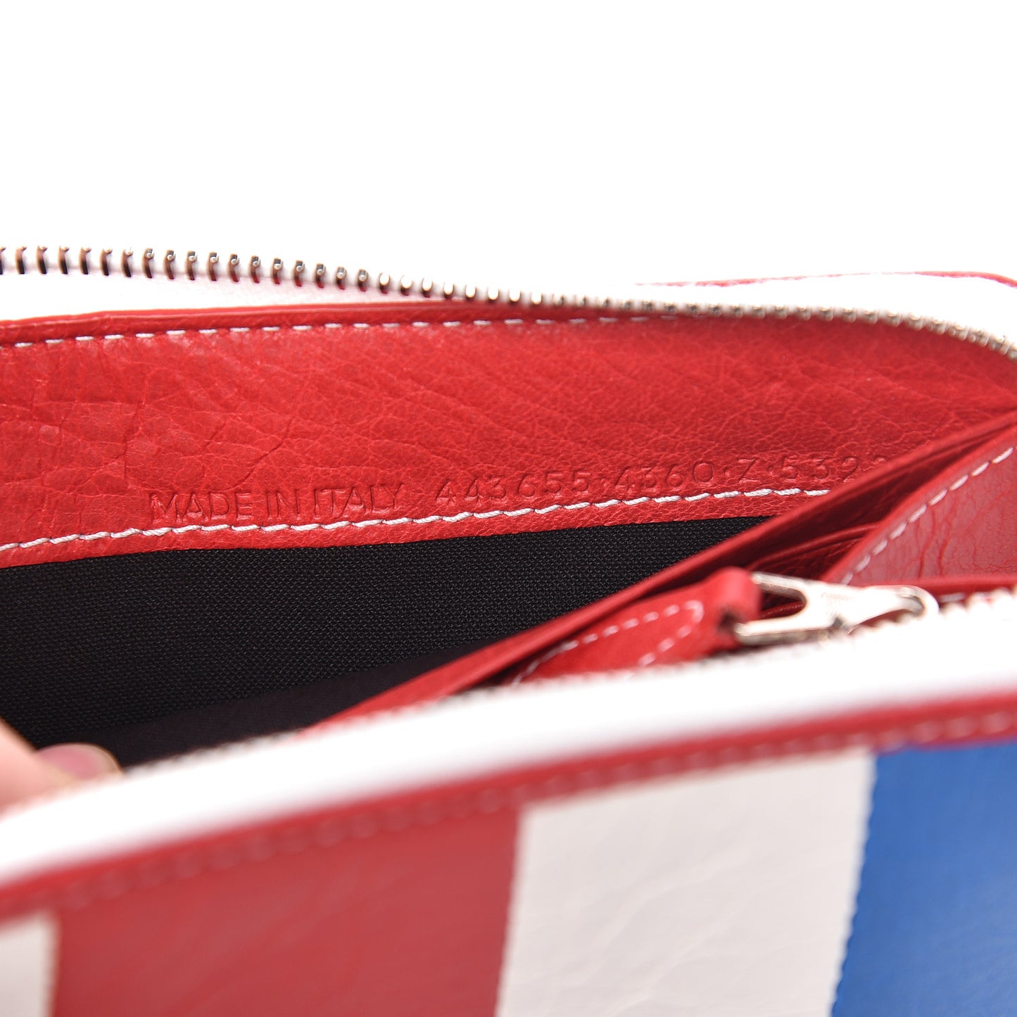 Agneau Arena Multicolore Bazar Continental Zip Around Wallet Bleu White Rouge