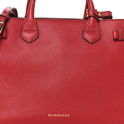 Burberry Derby Calfskin House Check Medium Banner Tote Russet Red 7 of 9