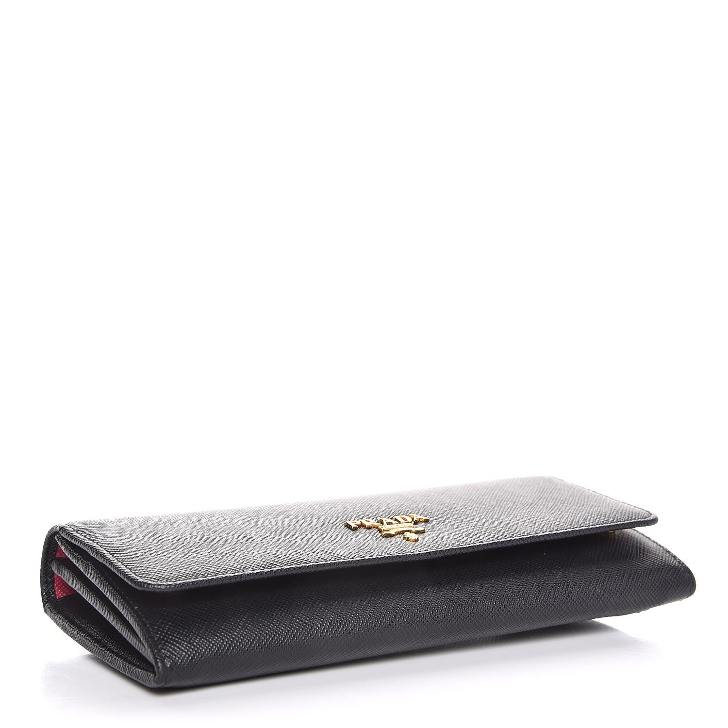 Prada Saffiano Continental Flap Wallet Black Ibisco 5 of 9