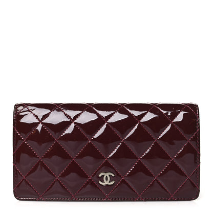 Chanel Patent Calfskin Quilted Yen Wallet Red 1 of 13