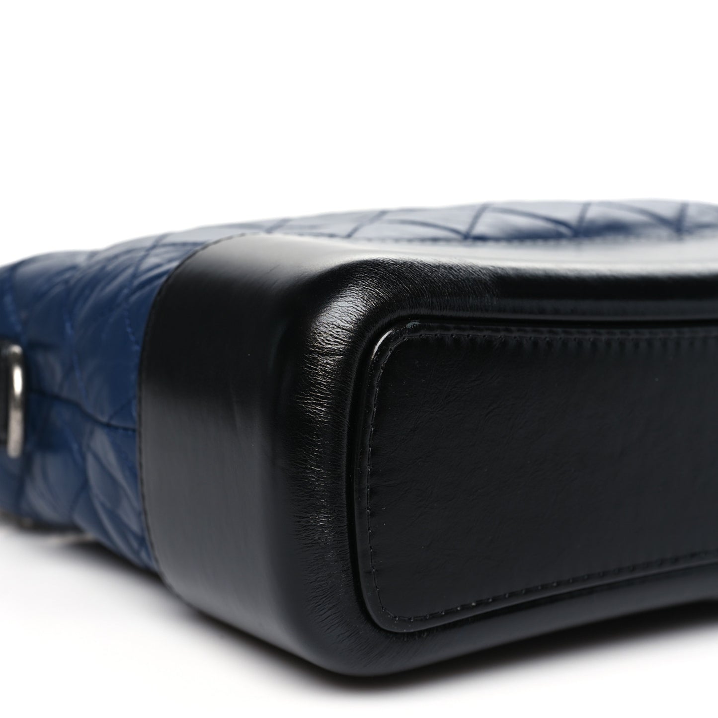 Aged Calfskin Quilted Medium Gabrielle Hobo Navy Black