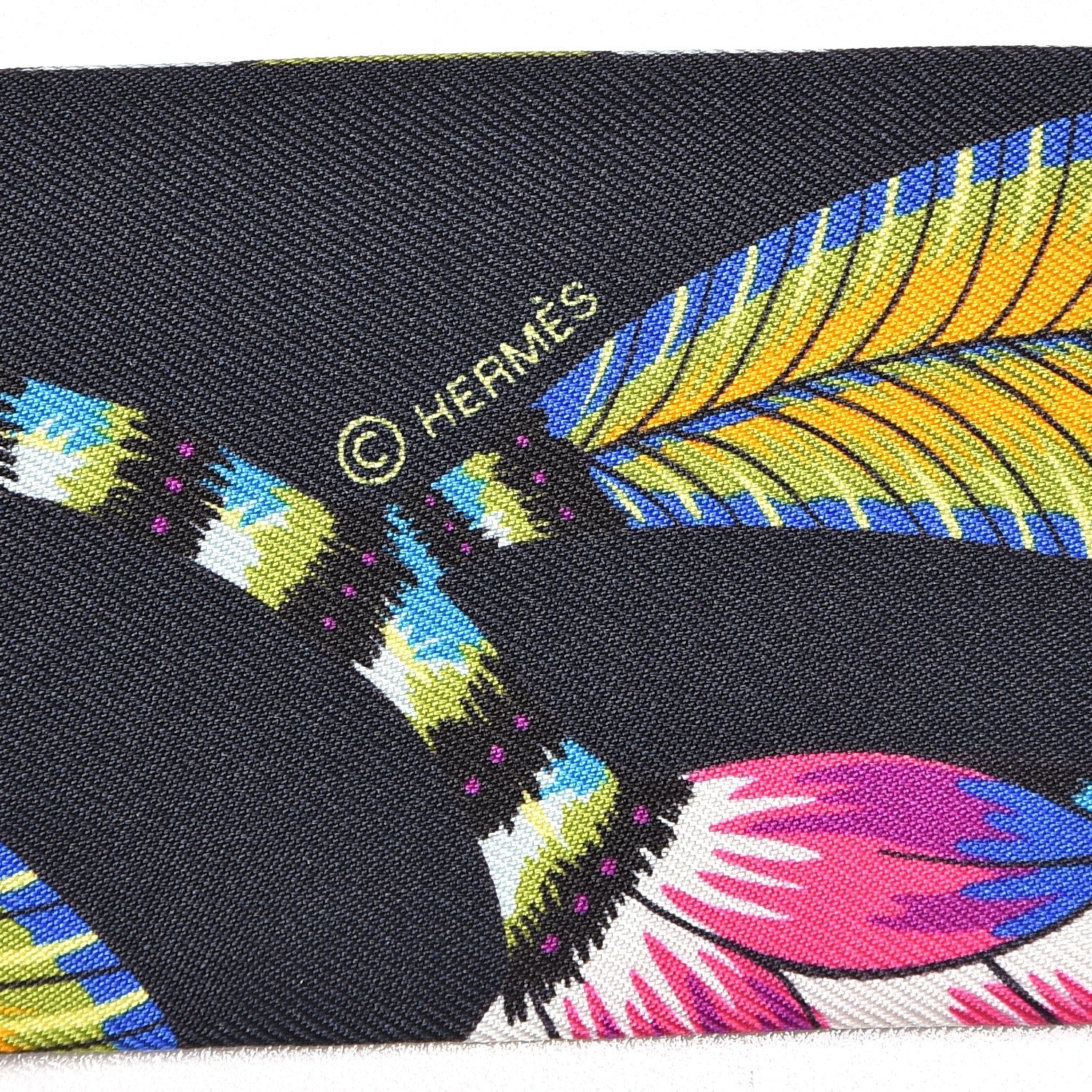 Hermes Silk The Savana Dance Twilly Black Vert Multicolor 5 of 5