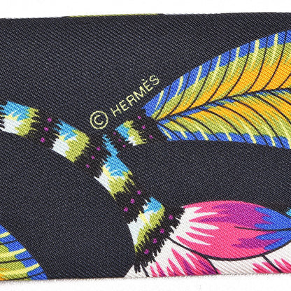 Hermes Silk The Savana Dance Twilly Black Vert Multicolor 5 of 5
