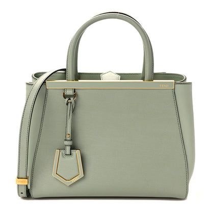 Fendi Vitello Elite Flamingo Petite 2Jours Tote Green 1 of 8
