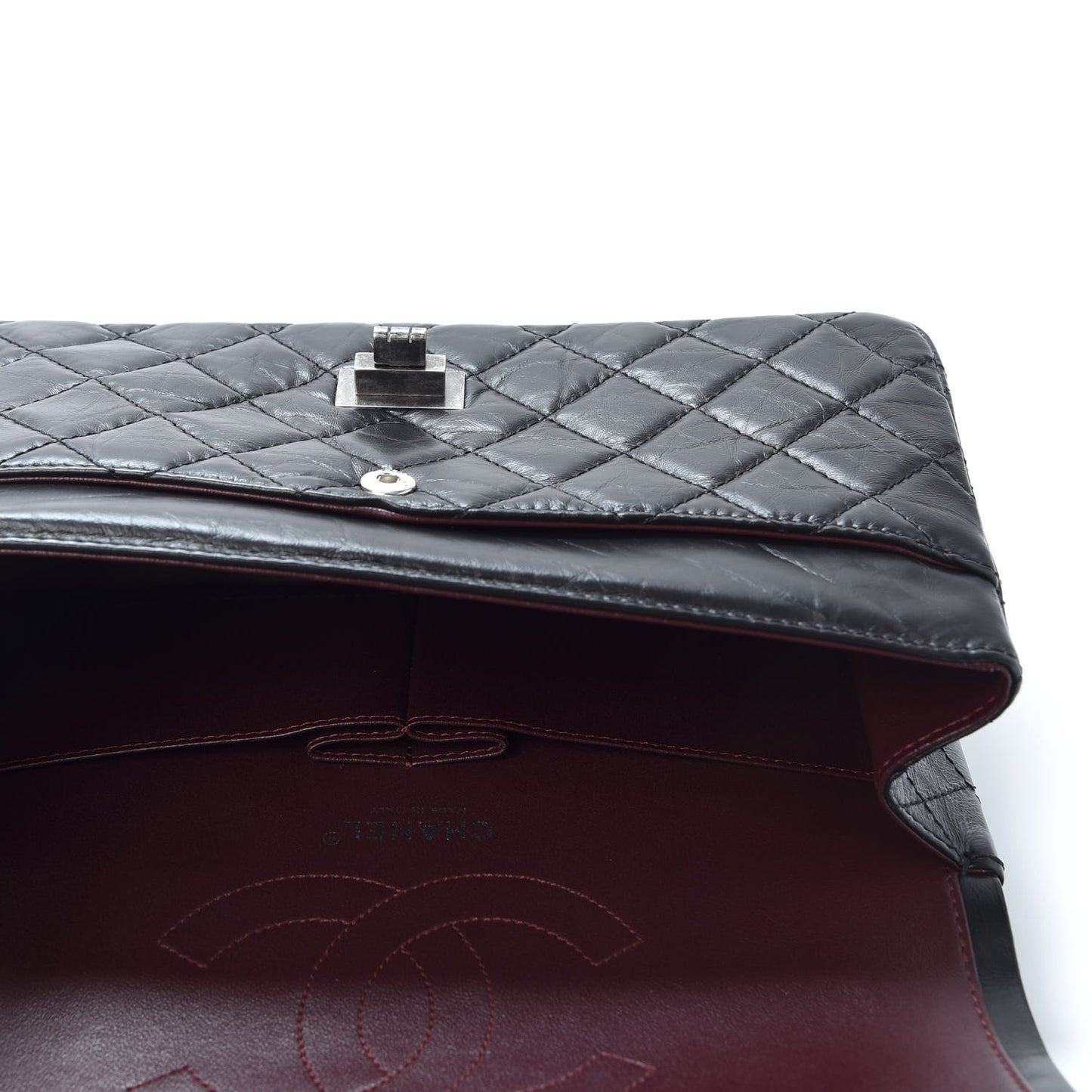 Aged Calfskin Quilted 2.55 Reissue 226 Flap Black
