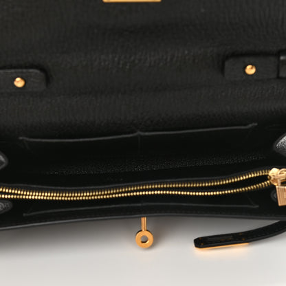 Hermes Chevre Mysore Kelly Wallet To Go Black 5 of 10