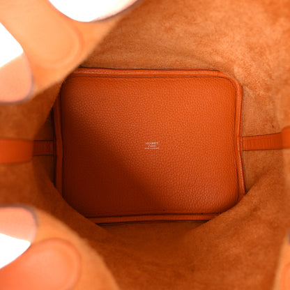 Hermes Taurillon Clemence Picotin Lock 22 MM Orange 4 of 10