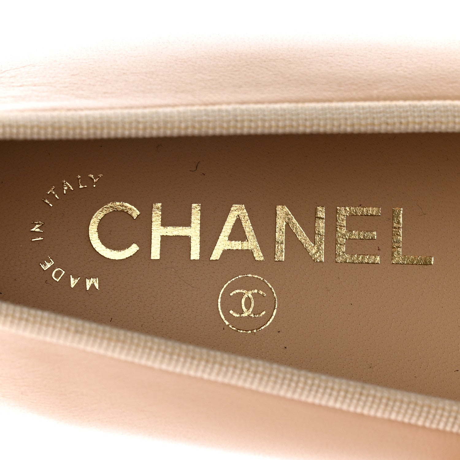 Chanel Lambskin Cap Toe Ballerina Flats 39.5 Beige Black 8 of 14