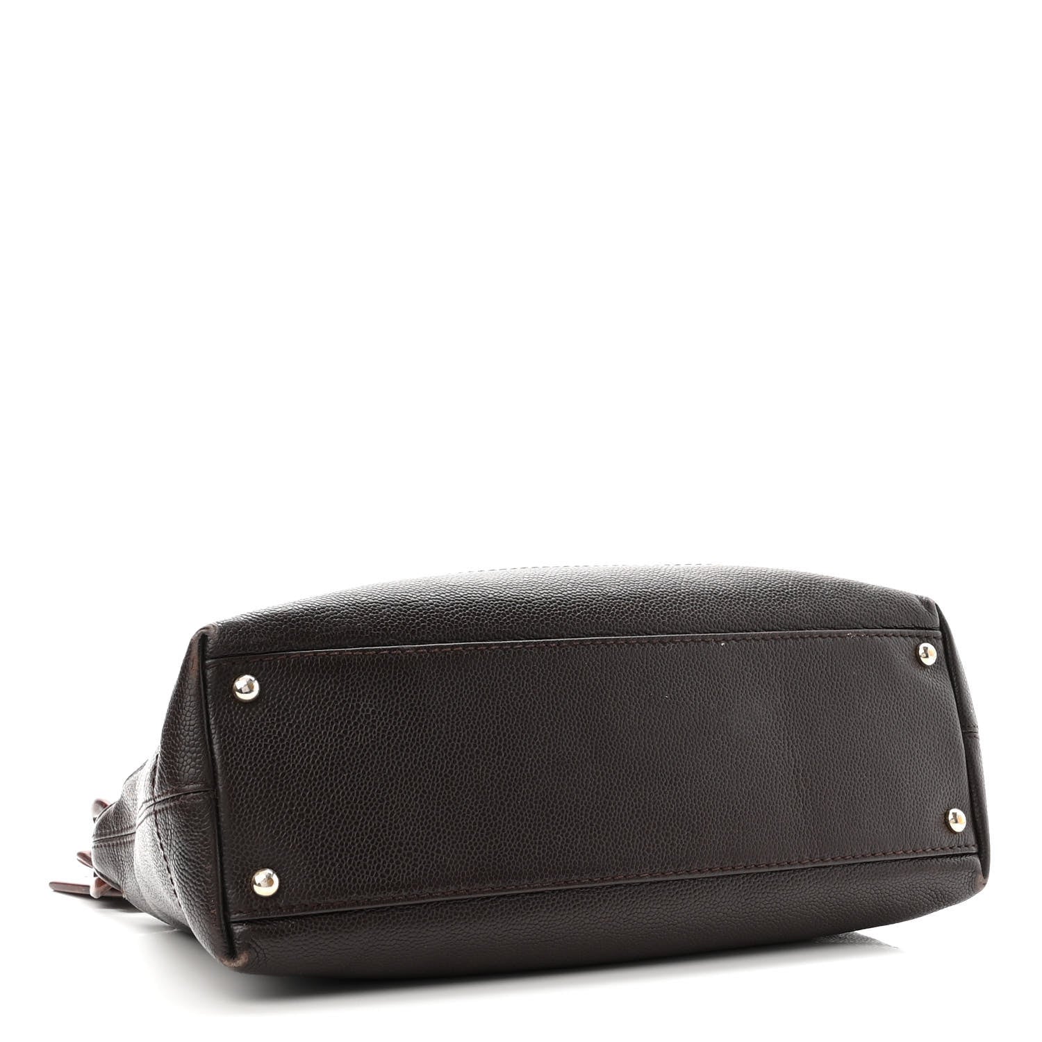 Chanel Caviar CC Wood Chain Hobo Dark Brown 4 of 10