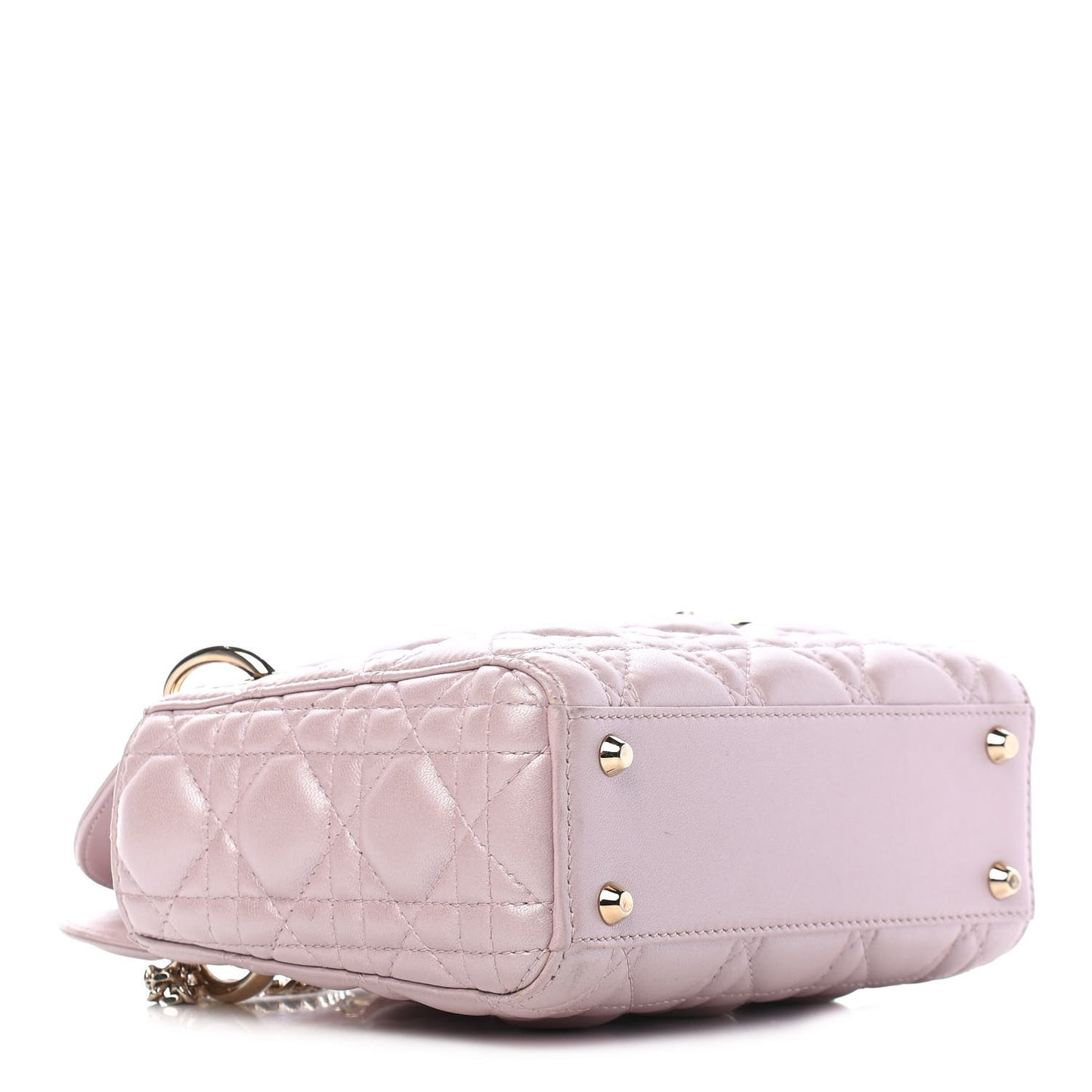 Metallic Lambskin Cannage Mini Lady Dior Lotus