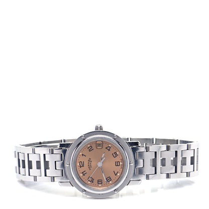 Hermes Stainless Steel 24mm Clipper Quartz Watch Pink 2 of 5