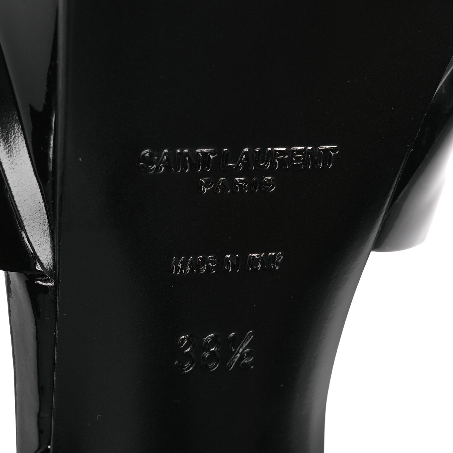Saint Laurent Patent Tribute 105 Platform Sandals 38.5 Black 8 of 11